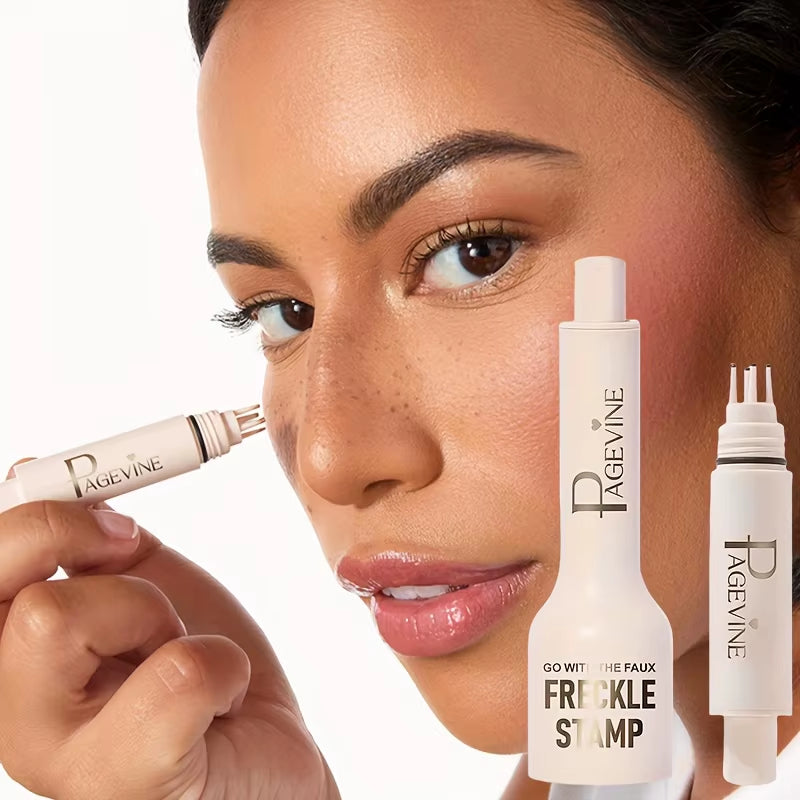 Transform Your Look with the 4-In-1 Natural Freckle Stamp Pen - Fast-Dry, Waterproof, and Effortlessly Create Beautiful Temporary Freckles!