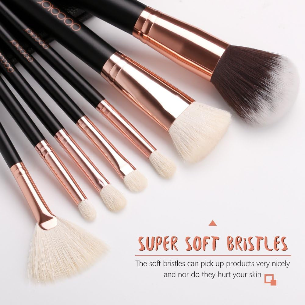 Makeup Brushes 15Pcs Professional Makeup Brush Set with Travel Bag Powder Foundation Concealers Eyeshadow Eyeliner Blending Lip Brush Tools Gift Choice