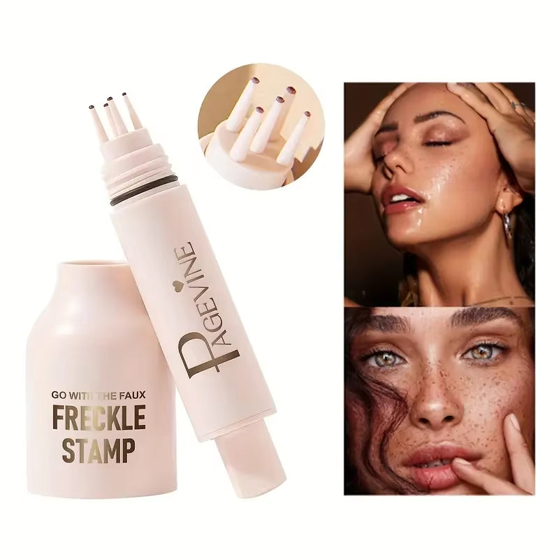 Transform Your Look with the 4-In-1 Natural Freckle Stamp Pen - Fast-Dry, Waterproof, and Effortlessly Create Beautiful Temporary Freckles!