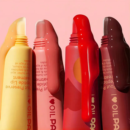 Hydrating Peptide Lip Gloss Transparent Lip Tinted Protection Oil Hydrating,Lip Balm Lip Plumping Moisturizing Lip Glaze Makeup